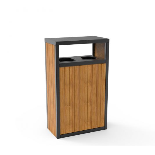 SV-185 İkili ahşap Çöp Kovaları, , Kent Mobilyaları, Form Park Çocuk Oyun Parkları