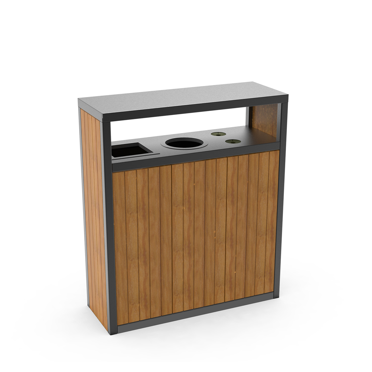 Form Park,Çocuk Oyun Parkları , Konya Oyun Park Firmaları, SV-186 Üçlü Ahşap Çöp Kovası